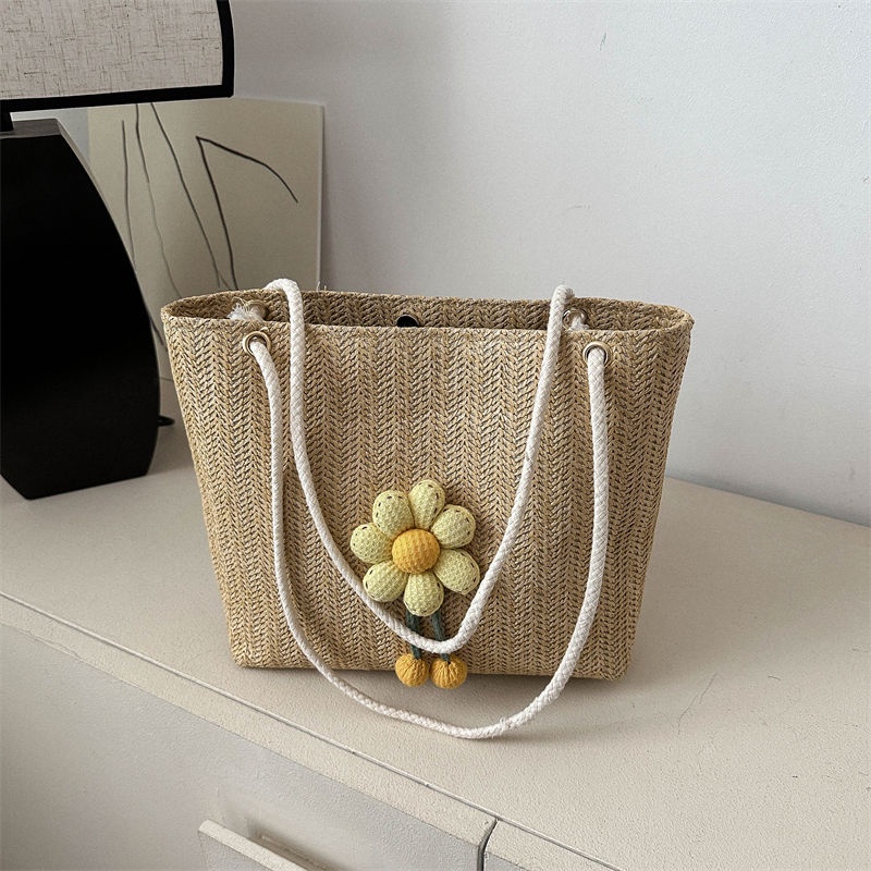 Túi Xách Đan Rơm Đeo Vai Sức Chứa Lớn Phong Cách Mới Dễ Phối Đồ Cho Nữ