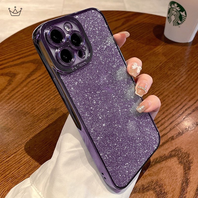 Ốp Điện Thoại Vuông Mạ Kim Tuyến Sang Trọng Cho iPhone 14 13 Pro Max 11 12 Mini XR X XS Max 7 8 Plus SE 2022 juncongshop