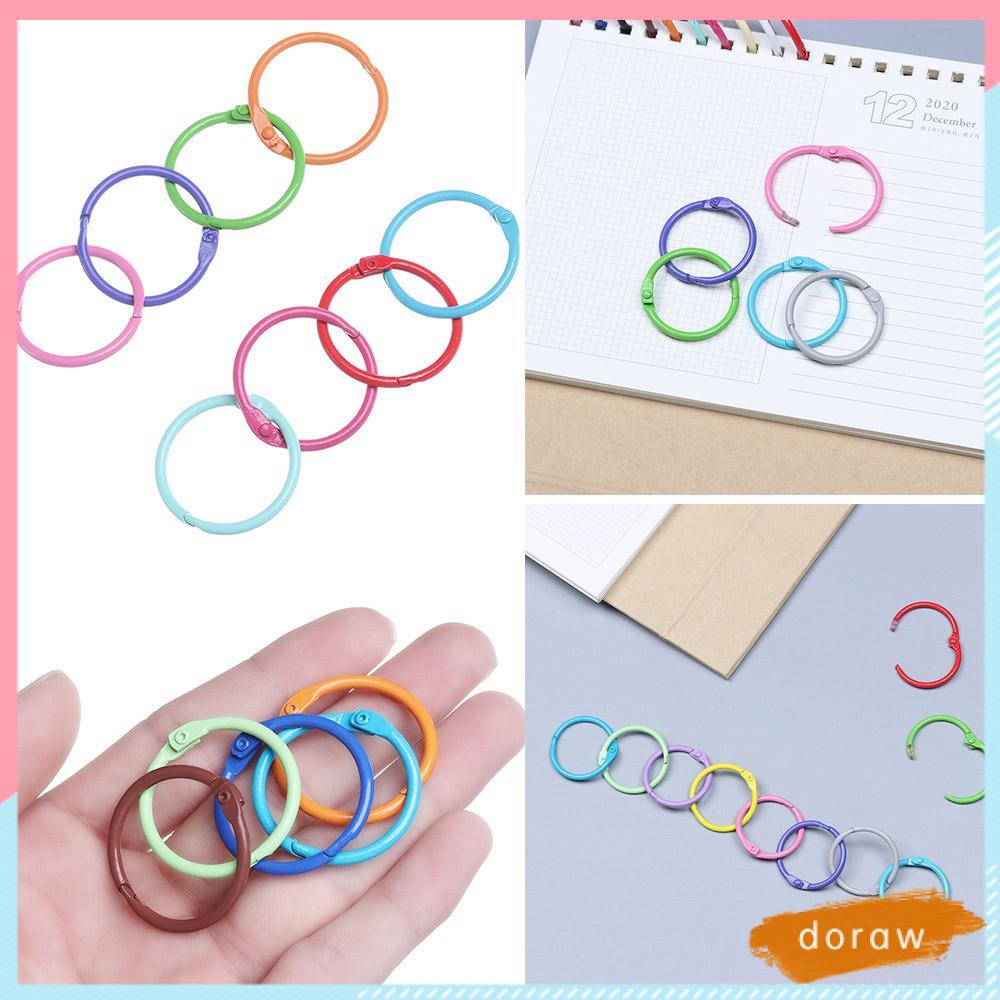 Set 10 Móc Khóa Kim Loại Hình Quyển Sách Nhiều Màu Sắc DIY Hoops