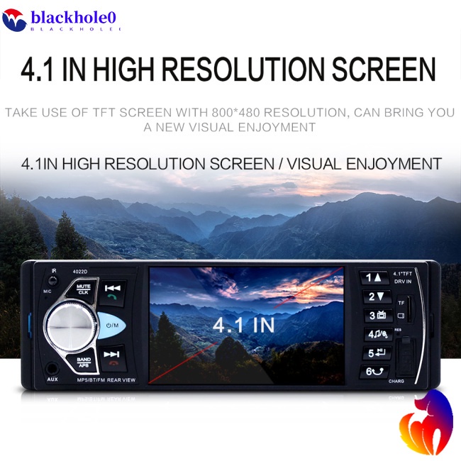 Máy Nghe Nhạc Mp5 4.1inch Bluetooth Tự Động Mp4 FM Radio 1Din Cho Xe Hơi