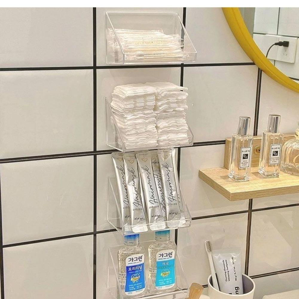 CONOPERY Bộ 2 Khay Đựng Mỹ Phẩm / Đồ Dùng Gắn Tường Nhỏ Gọn Tiện Dụng Cho Nhà Bếp / Phòng Tắm