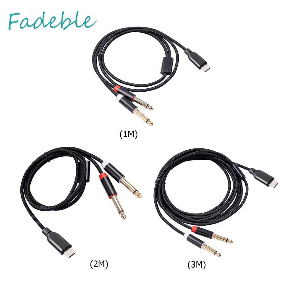 Cáp Chuyển Đổi Âm Thanh Loại C Sang Hai Đầu 6.35 Cho Máy Tính