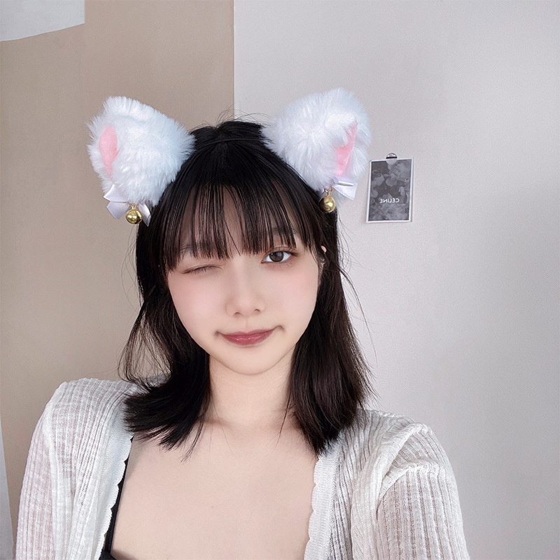 Băng Đô Tai Mèo Phối Lông Dễ Thương Cho Nữ