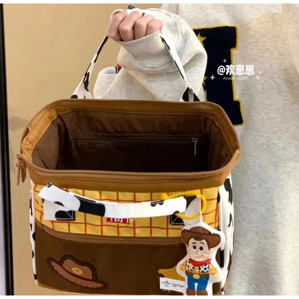 Túi Xách Đeo Vai Vải Canvas Họa Tiết Hoạt Hình Toy Story Buzz Lightyear Dễ Thương Sức Chứa Lớn Cho Học Sinh