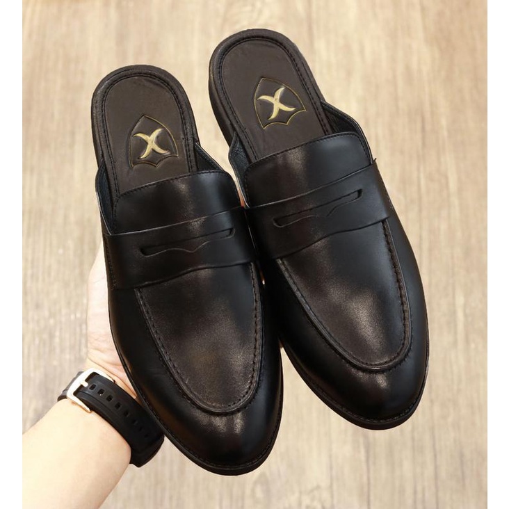 - Giày sục nam chất liệu da Pu mềm nhập khẩu đế cao su đúc cao 3cm mã S008 đen