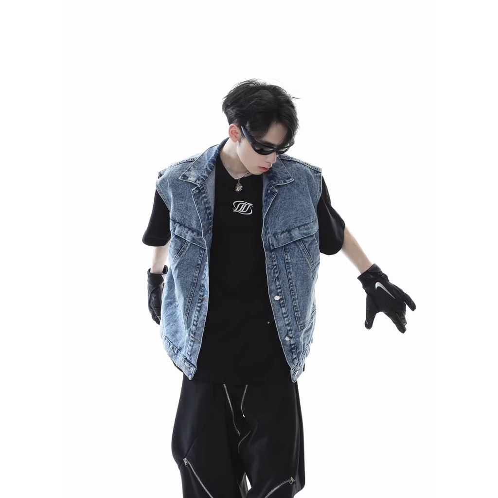 Áo Khoác Denim Không Tay Thời Trang Mùa Hè Dành Cho Nam Giới