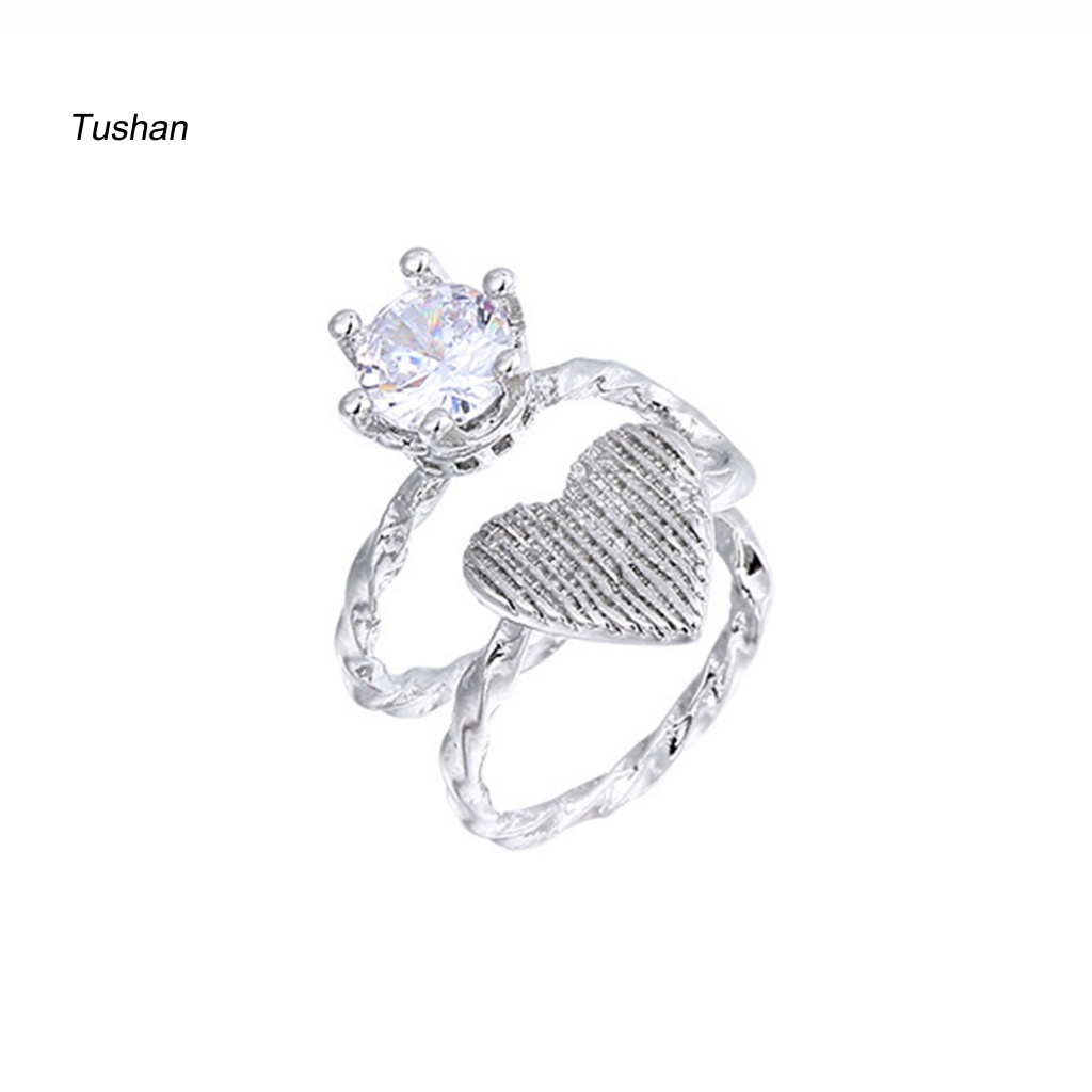 1 Khuyên Kẹp Vành Tai Hình Trái Tim Đính Đá Lấp Lánh Thời Trang