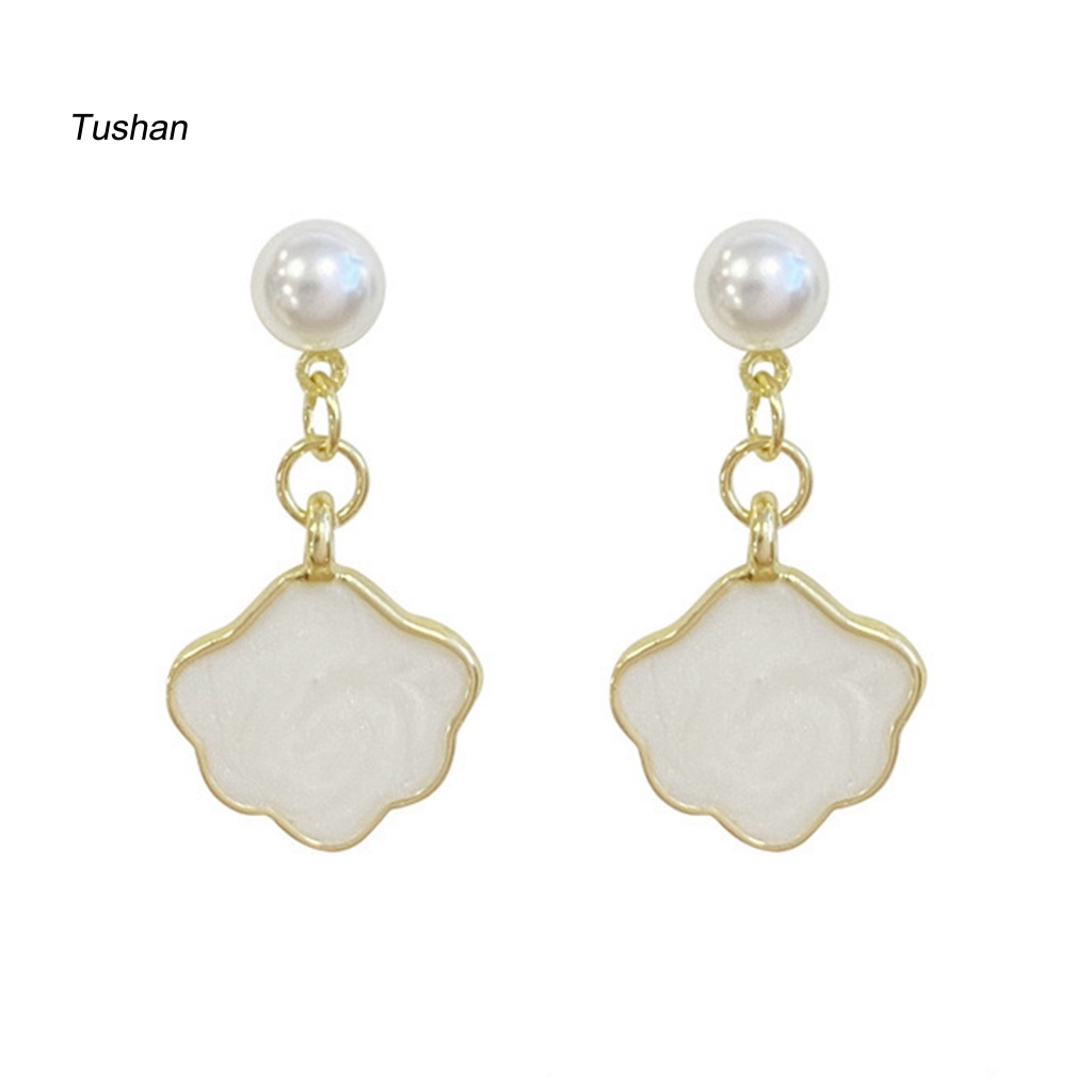 1 Đôi Bông Tai Hình Đám Mây Đính Ngọc Trai Giả Dễ Thương