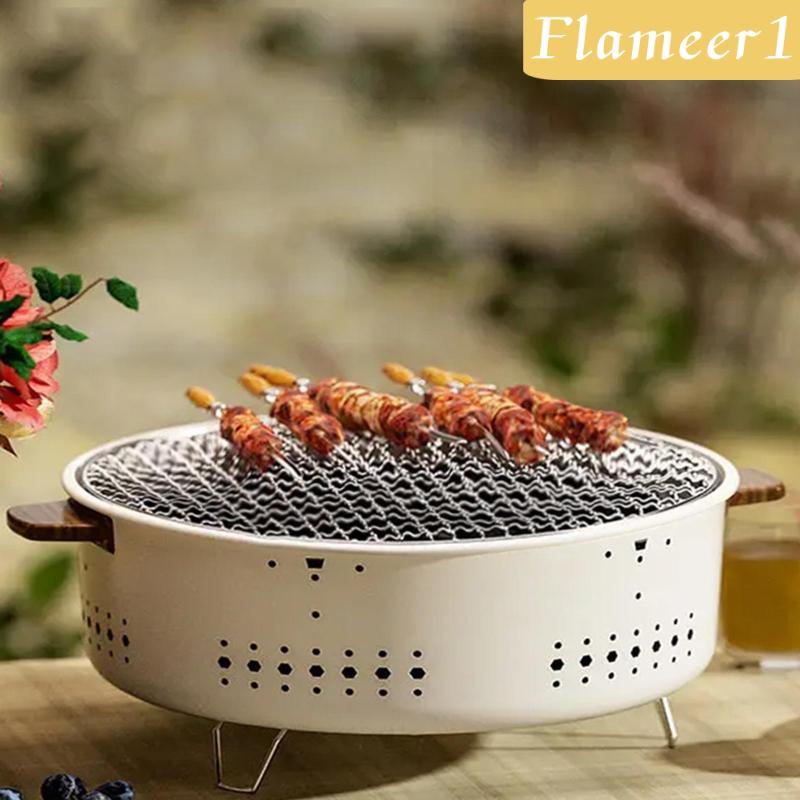 [flameer1] Vỉ Nướng Bbq Để Bàn Nhỏ Gọn Thiết Thực Cho Hoạt Động Ngoài Trời