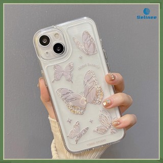 Ốp Điện Thoại TPU Dẻo Trong Suốt Họa Tiết Bươm Bướm Nghệ Thuật Chống Sốc Cho IPhone 14 Pro Max 13 12 11 Pro Max XS XR 8 7 Plus