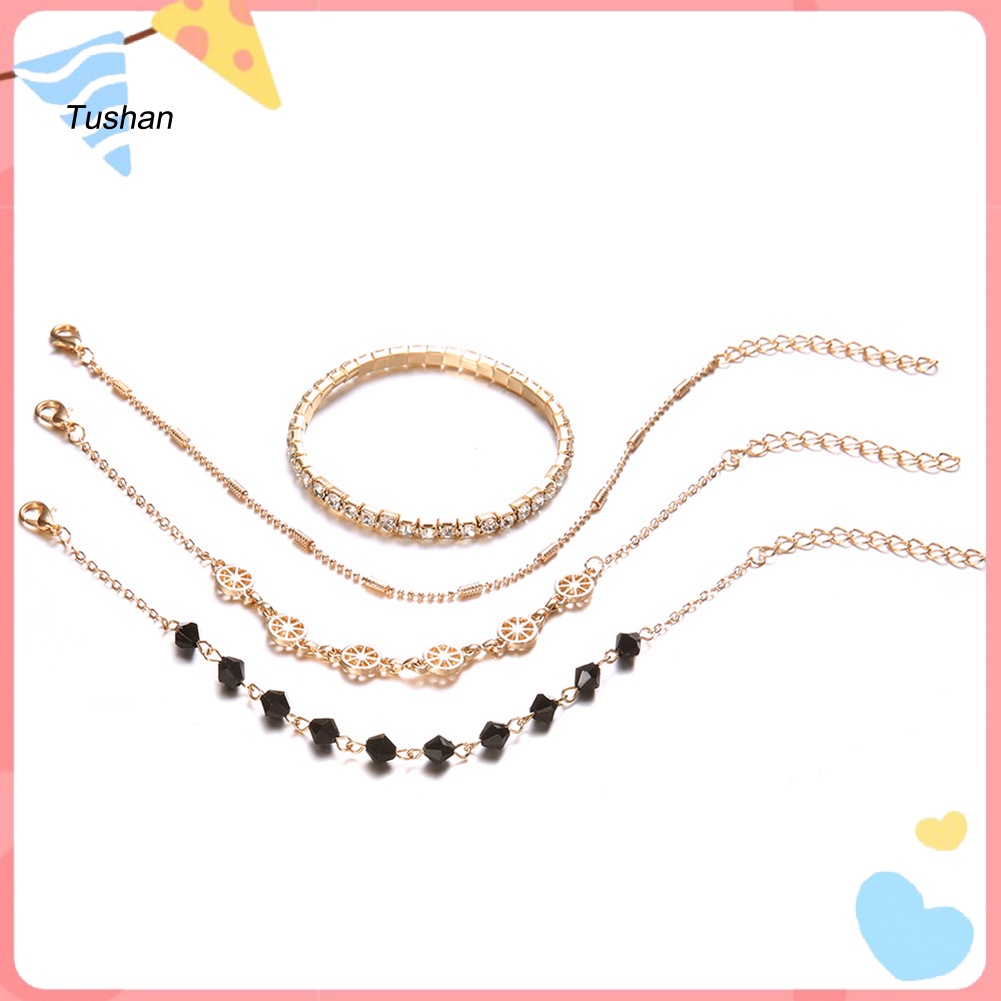 Bộ 4 Vòng Tay Nhiều Lớp Thời Trang Cho Nữ