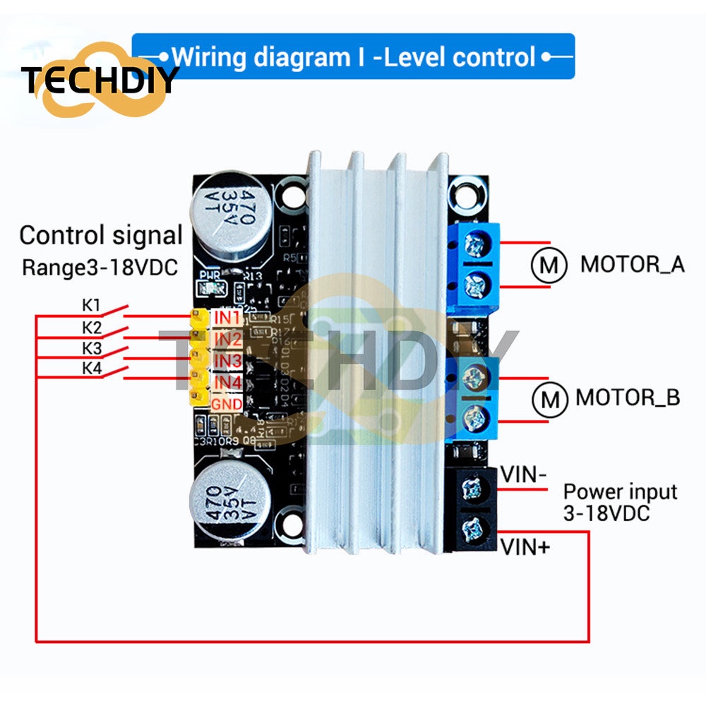 Mô Đun Điều Chỉnh Tốc Độ Động Cơ DC 3V-18V 10A