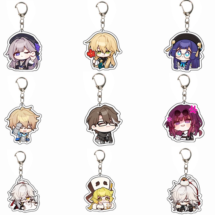 Trò Chơi honkai: Starrail yanqing kafka dan heng march 7th arlan jing yuan tingyun Seregeyevna Móc Khóa acrylic Hai Mặt