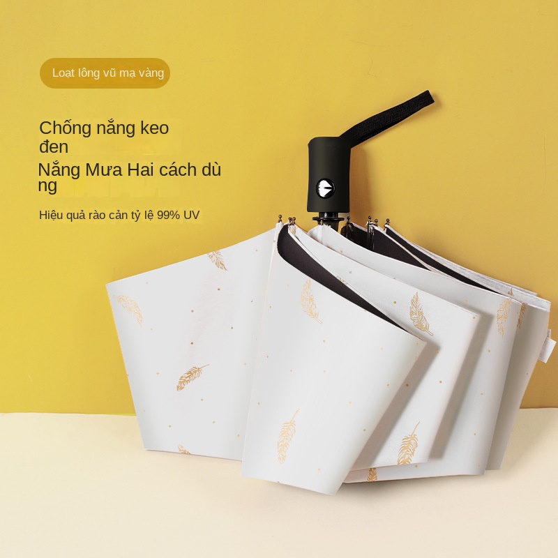 Ô Che Mưa Ô Che Nắng Ô lông vũ sáng tạo vinyl dập nóng ô lông vũ ô chống tia cực tím