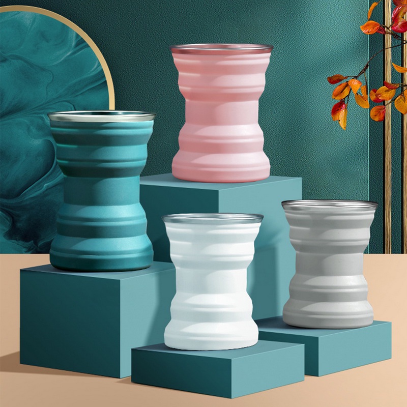 Cốc Uống Nước Silicone Chịu Nhiệt Có Thể Gấp Gọn Tiện Dụng