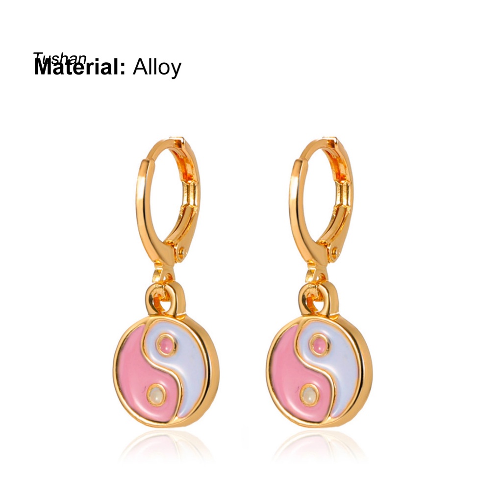 1 Đôi Khuyên Tai Tròn Âm Dương Truyền Thống