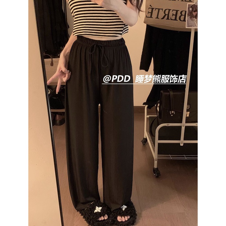 COZOK Quần Dài Lưng Cao Ống Rộng Thời Trang Đơn Giản Cá Tính