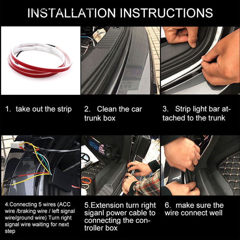 Dải Đèn LED Cảnh Báo Lùi Xe Hơi / Xe Tải 12V 1.2M