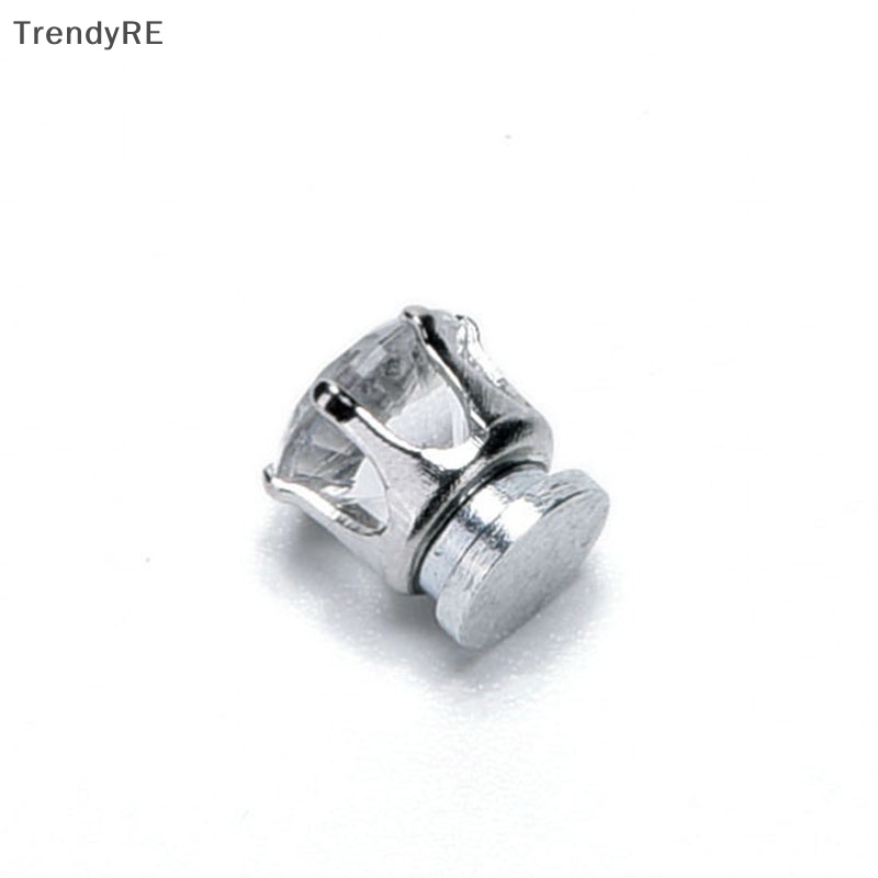 1 Cặp Bông Tai Nam Châm Đính Pha Lê Đen / Trong Suốt Phong Cách Unisex