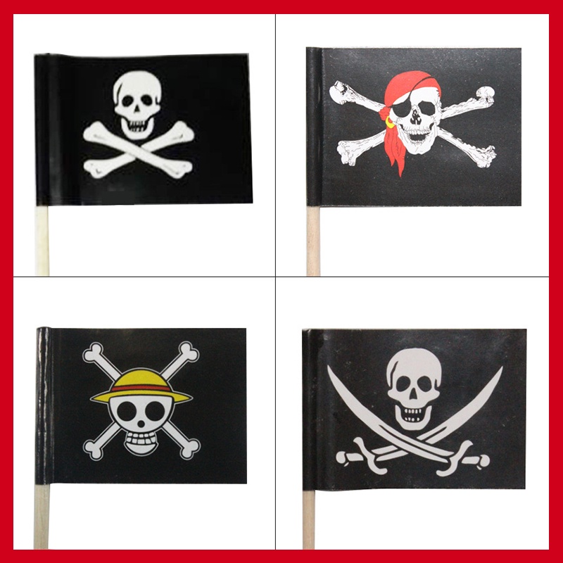 Bộ 100 Cờ Trang Trí In Hình One Piece Luffy Trang trí sinh nhật