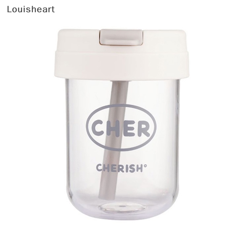 Bình Nước Louisheart 330ml Bằng Nhựa Có Ống Hút Họa Tiết 3D Dễ Thương