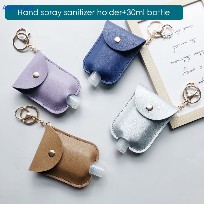 Awhrtwb Mới Móc Khóa Chai Nước Rửa Tay Khử Trùng Bằng Da Có Thể Nạp Lại Cho Du Lịch