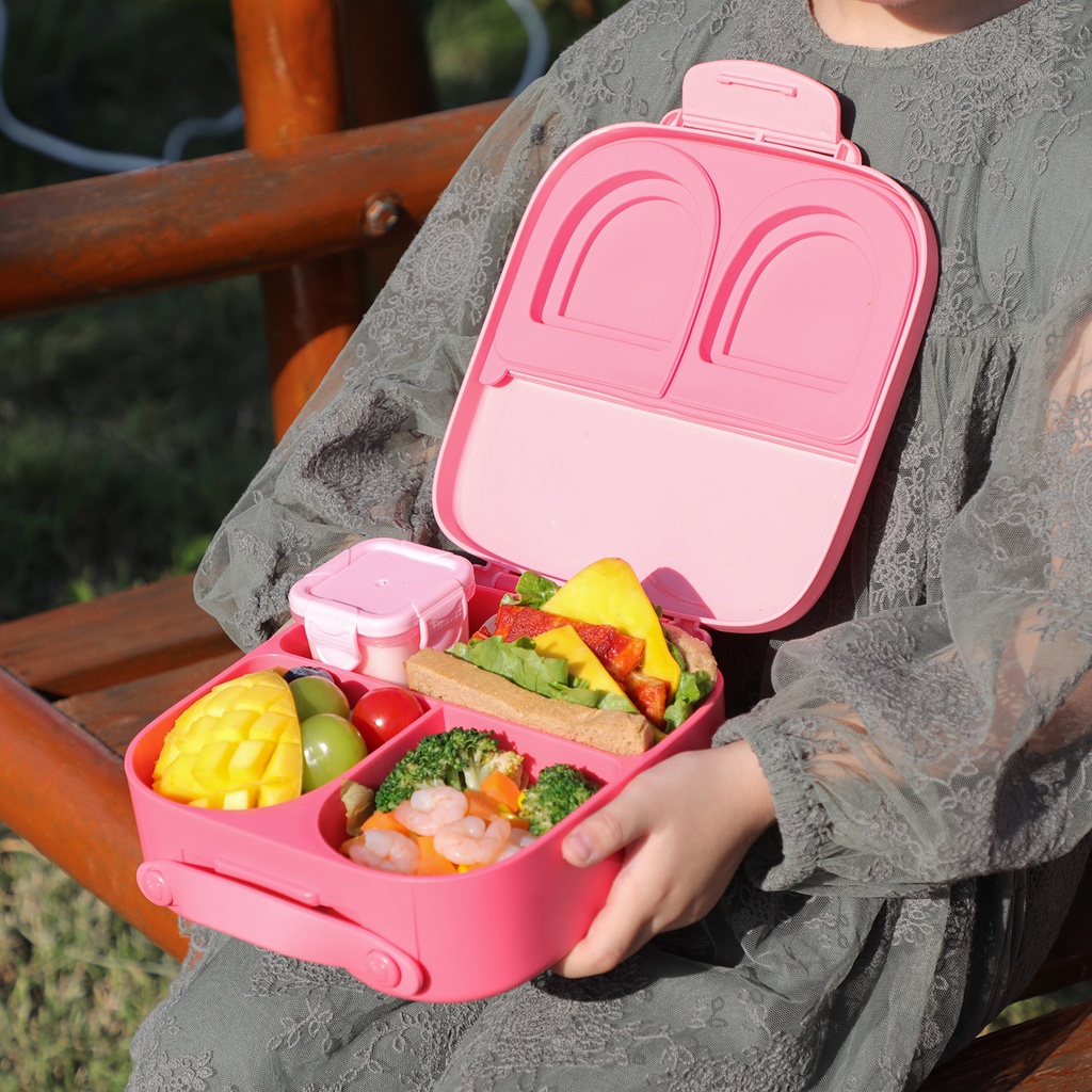 BUNNY CHILDREN'S BENTO BOX PLASTIC STUDENT LUNCH PORTABLE COMPARTMENTALIZED MICROWAVEABLE HEATING PICNIC CAMPING TRAVEL