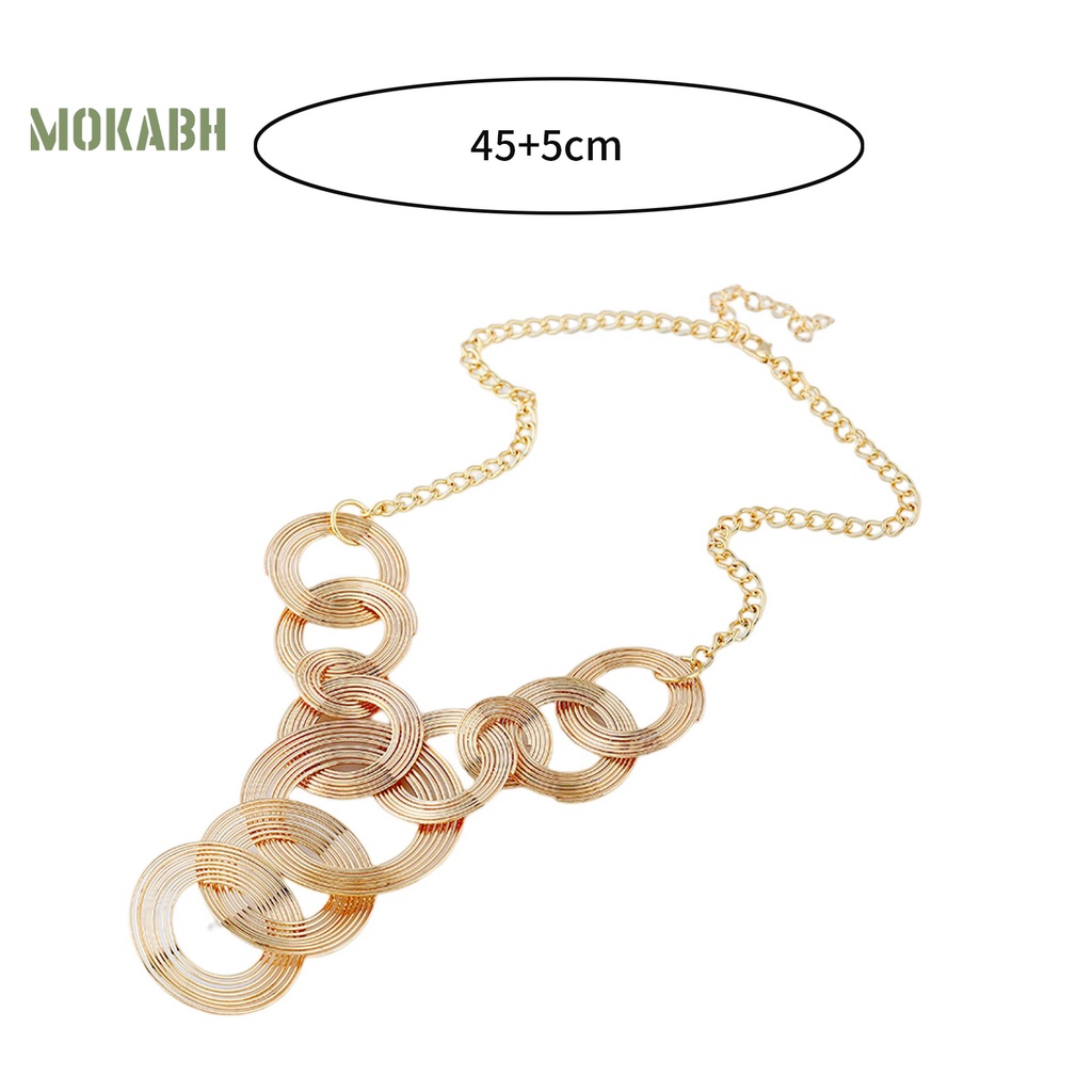 [Mới] Vòng Cổ Nhiều Lớp Mặt Hình Học Mạ Điện Không Phai Màu Phong Cách Âu Mỹ Tối Giản Cho Nữ