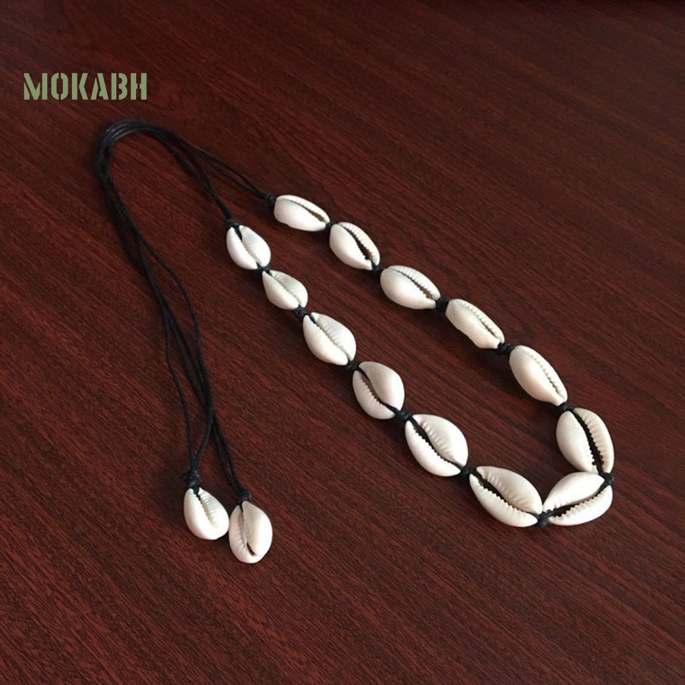 [Hot] Vòng Cổ Dệt Tay Mặt Vỏ Sò Biển Hawaii Cho Nữ