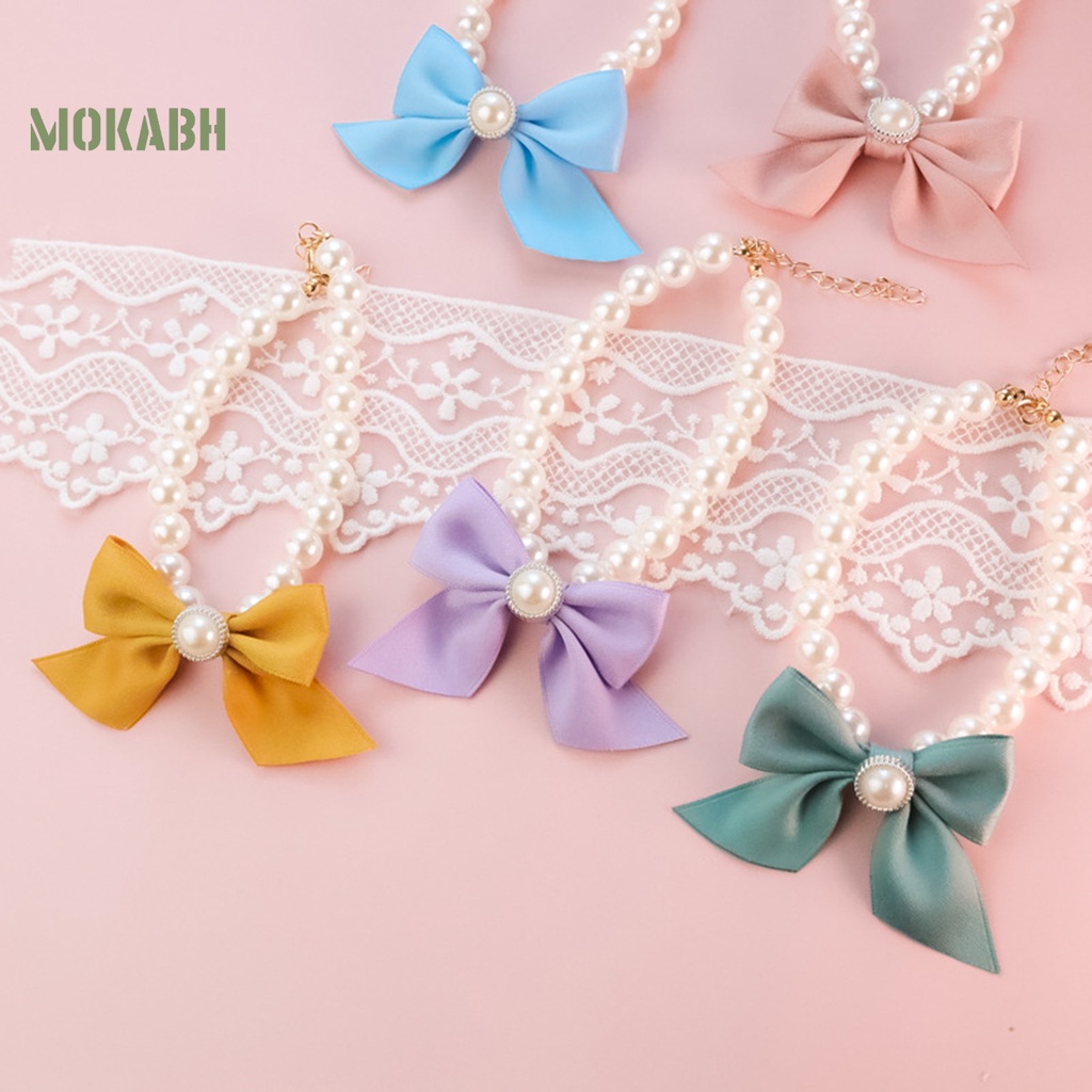 [Hot] Vòng Cổ Resin Đính Ngọc Trai Giả Màu Sắc Tươi Sáng Có Khóa Càng Cua Không Dị Ứng Dễ Mặc Độc Đáo Quyến Rũ Cho Thú Cưng