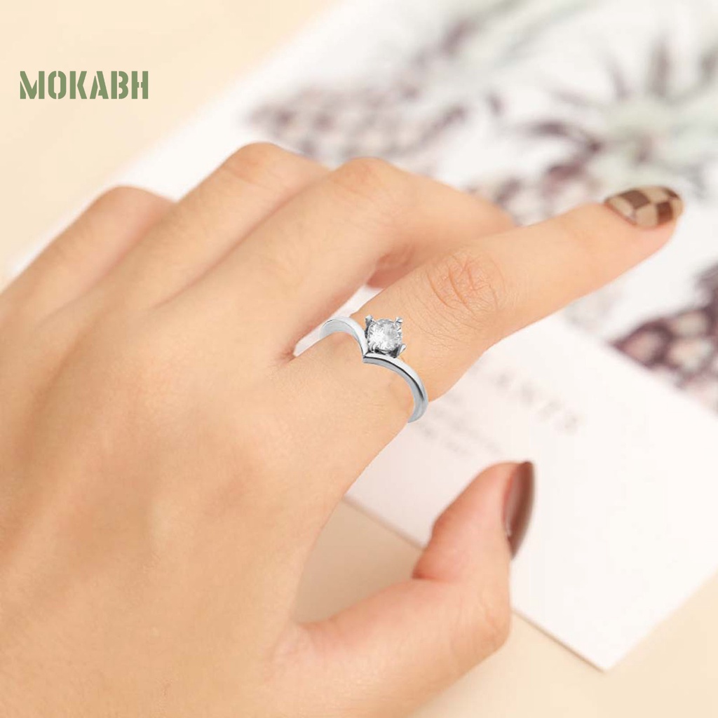 [Mới] Nhẫn Hở Mạ Điện Bóng Cao Đính Đá Zirconia Sáng Bóng Quyến Rũ Không Gây Dị Ứng Có Thể Điều Chỉnh Trang Sức Cho Nữ