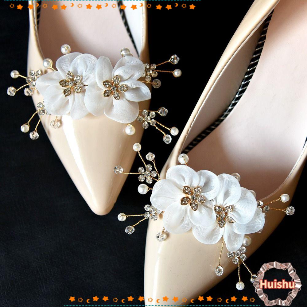 1 Phụ Kiện Trang Trí Giày Cao Gót Cho Cô Dâu Ngày Cưới|Trâm Cài Áo Hình Bông Hoa Đính Đá Sang Trọng