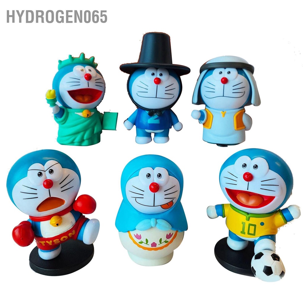 Hydrogen065 6 Chiếc Dễ Thương Màu Xanh Hình Mèo PVC Nhật Bản Nổi Tiếng Anime Hoạt Sưu Tập Búp Bê Dành Cho Trẻ Em Và Người Lớn