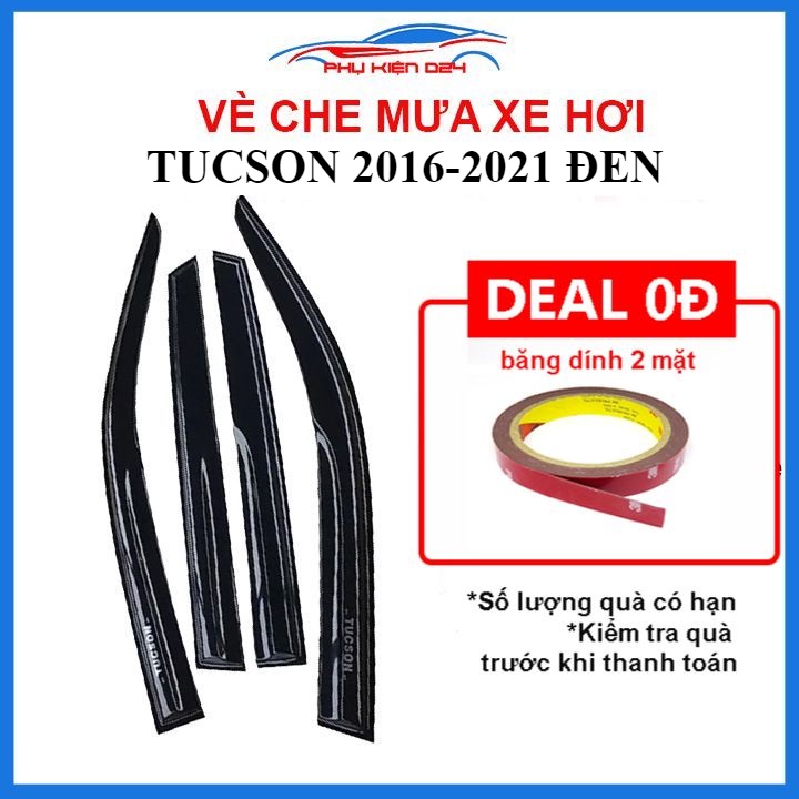 Vè mưa Tucson 2016-2017-2018-2019-2020-2021 vè đen che mưa bảo vệ trang trí xe
