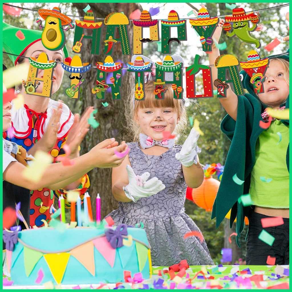 Set 31 Bong Bóng Nhiều Màu Trang Trí Tiệc Chủ Đề Fiesta Mexico