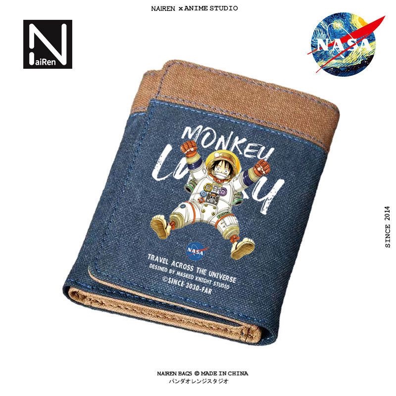 Ví Ngắn Gấp Gọn Đa Năng Họa Tiết Hoạt Hình Dễ Thương Cho Nam