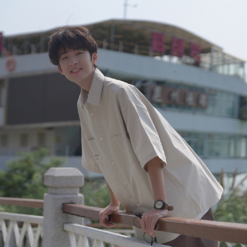 Ông Mr... Áo Sơ Mi Nam Ngắn Tay Phong Cách Mới Mùa Hè 230g