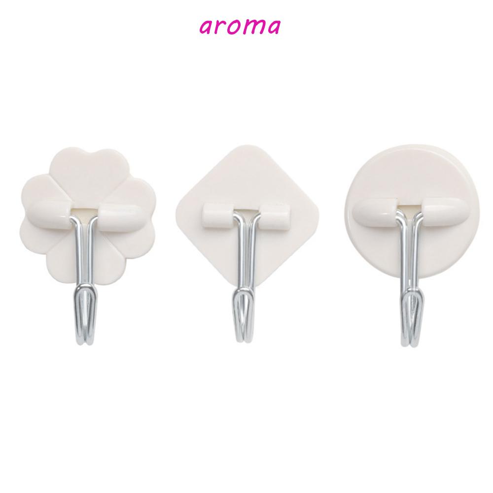 Set 6 Móc Treo Đồ Dính Tường Bằng Nhựa Màu Trắng Cho Nhà Bếp