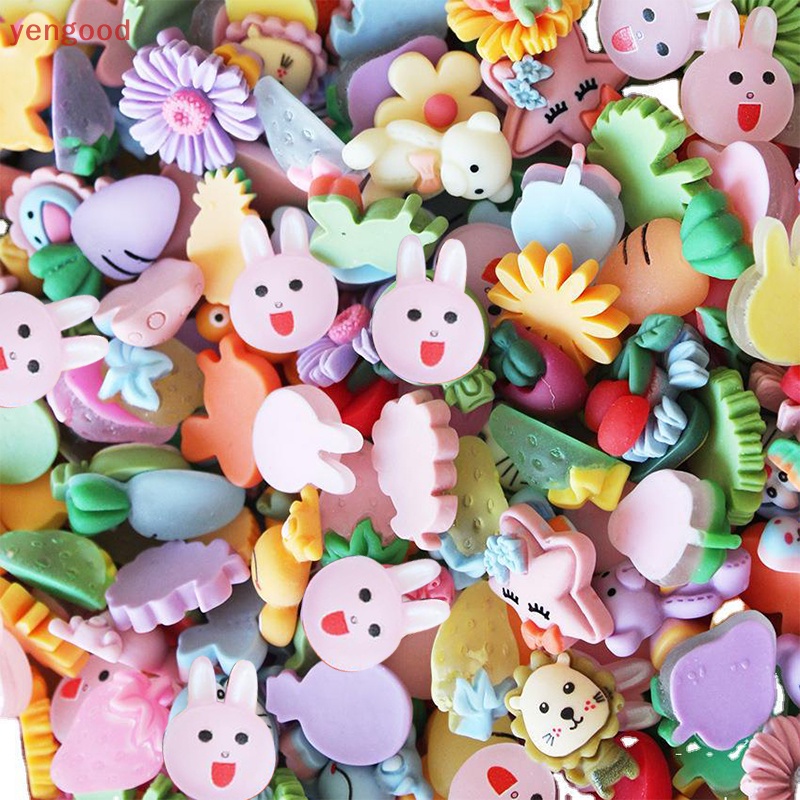 Set 50 Viên Resin Tròn Họa Tiết Hoạt Hình Dùng Để Làm Đồ Thủ Công DIY