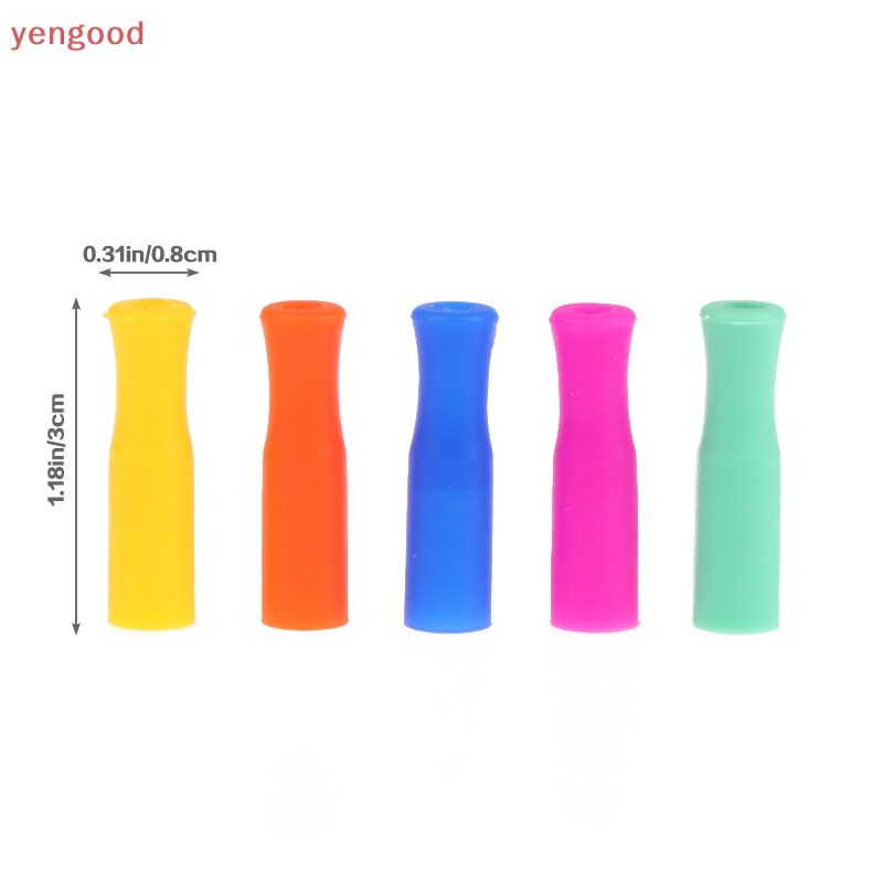 Bộ 20 Nắp Silicone Đậy Ống Hút Bằng Thép Không Gỉ Tái Sử Dụng Tiện Lợi