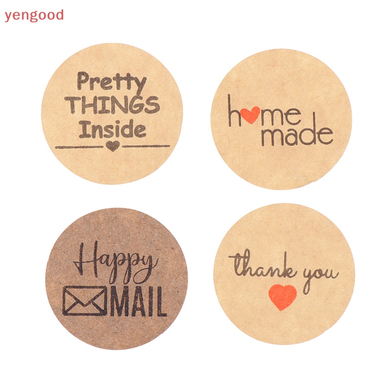 Set 500 Miếng Dán 1 inch In Chữ Thank You Trang Trí Phong Bì Tiệc