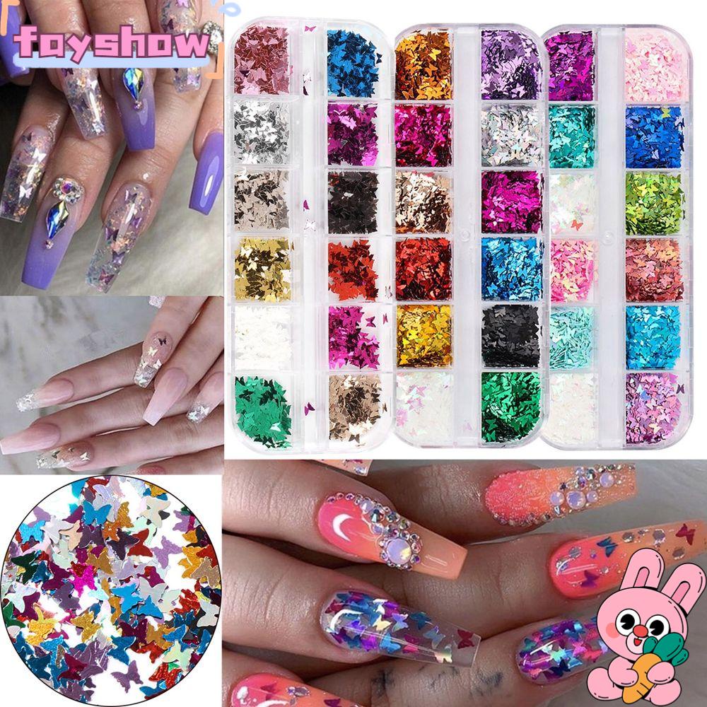 Phụ Kiện Trang Trí Móng Tay Màu Dạ Quang Lấp Lánh Thời Trang