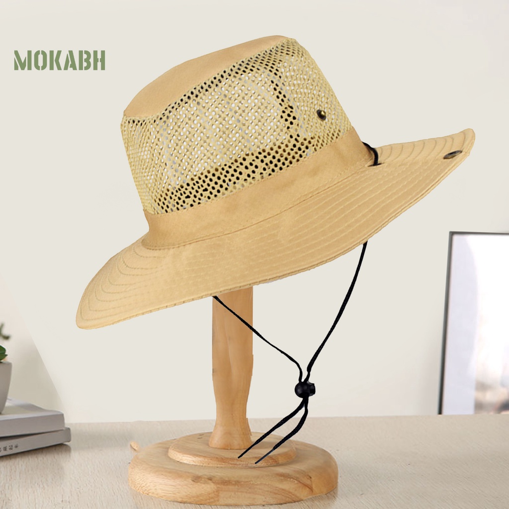 [Mok Abh] Mũ Tai Bèo Vành Rộng Thoáng Khí Chống Gió Có Dây Đeo Chống Nắng Gấp Lại Được Dùng Khi Đi Leo Nú