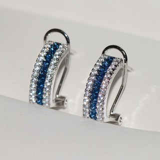 Khuyên tai mạ vàng / bạc đính đá zircon nhiều màu