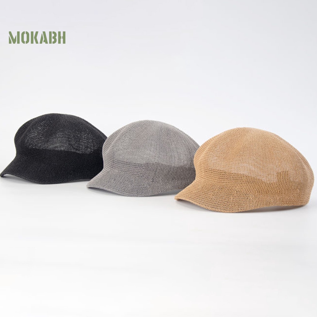 [Mok Abh] Mũ Vành Ngắn Chống Nắng Thoáng Khí Màu Trơn Chống Tia UV Có Thể Điều Chỉnh Kích Thước Cho Nữ