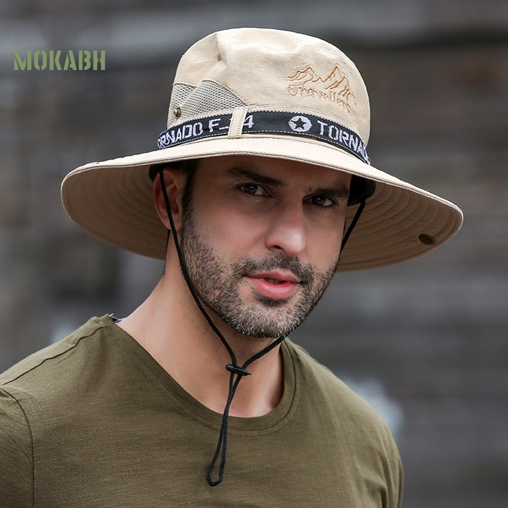 Nón Rộng Vành Chống Thấm Nước Thoáng Khí Kèm Dây Đeo Thời Trang Mùa Hè Cho Hoạt Động Ngoài Trời