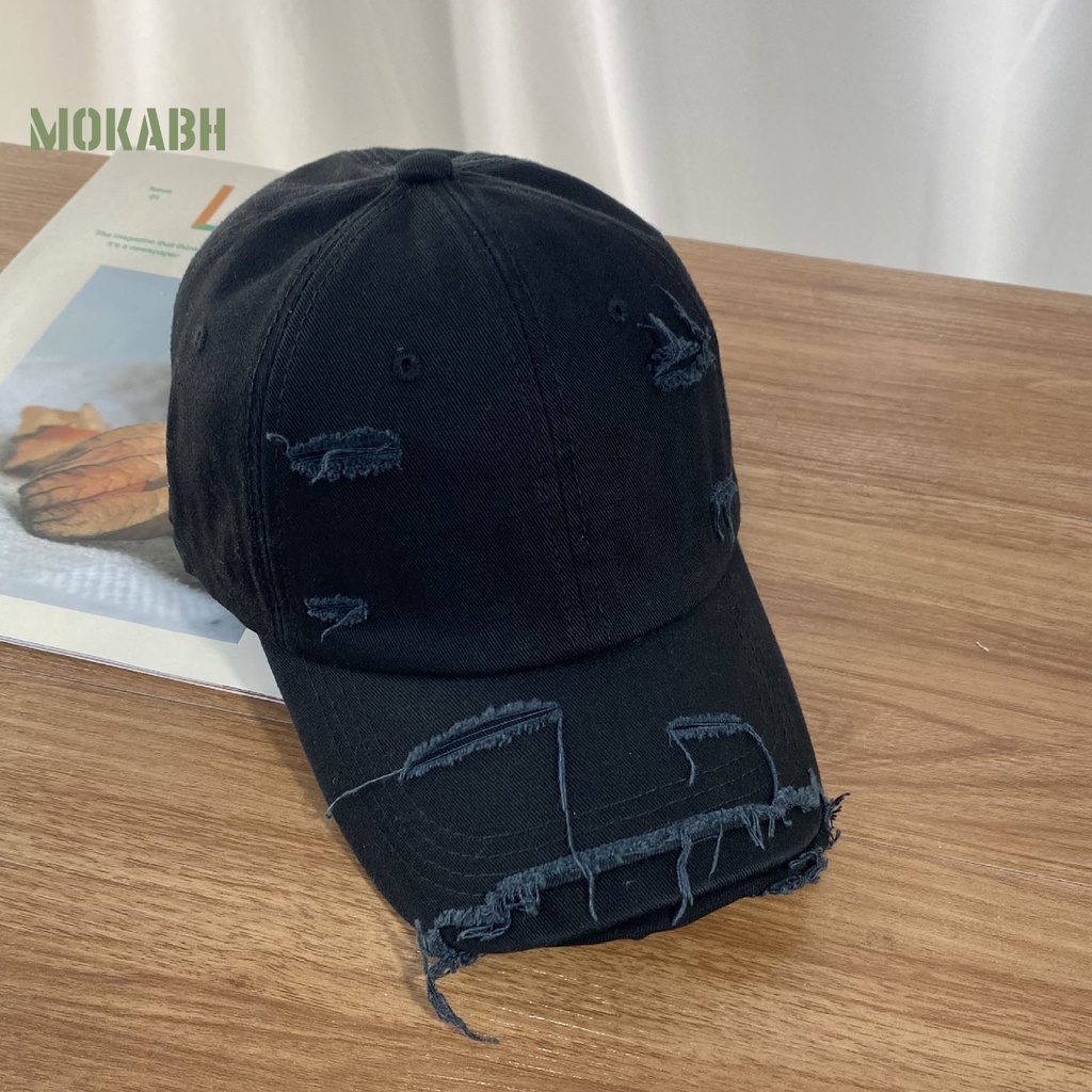 [Mok Abh] Mũ Lưỡi Trai Có Lỗ Hở Chóp Có Thể Điều Chỉnh Được Thời Trang Unisex