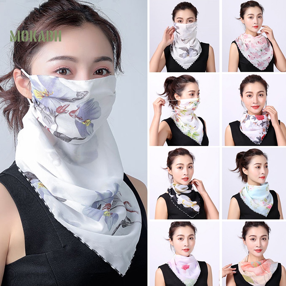 Khẩu Trang Chống Tia UV Chống Bụi Họa Tiết Hoa Dùng Khi Lái Xe Thể Thao Ngoài Trời Dành Cho Nữ