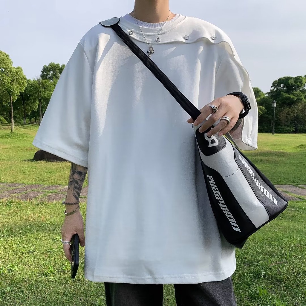 Áo Thun Tay Ngắn Phối Nút Thời Trang Mùa Hè Cao Cấp Cho Nam