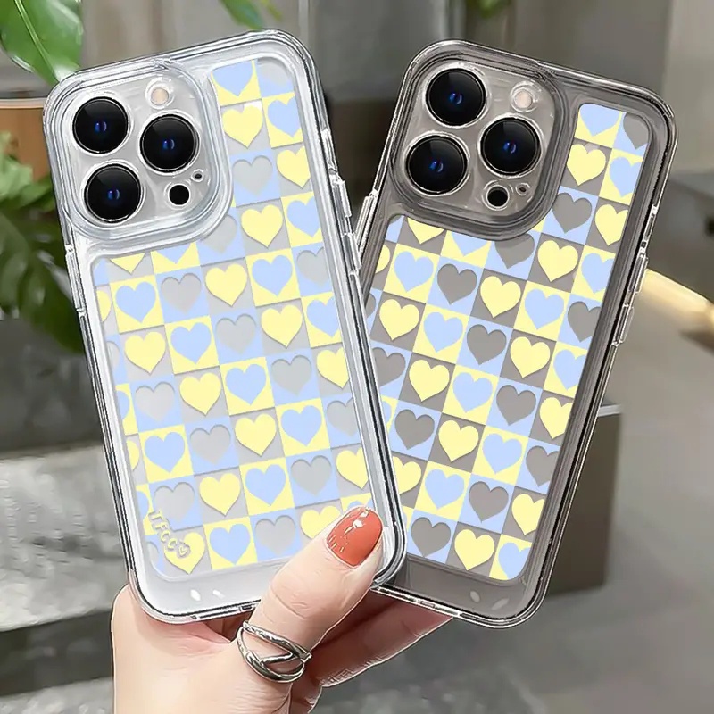 Ốp Điện Thoại TPU Dẻo Trong Suốt Họa Tiết Trái Tim Cho IPhone 11 14 13 12 Pro Max XS X XR 7 + 8 6 6S Plus Sự Bảo Vệ